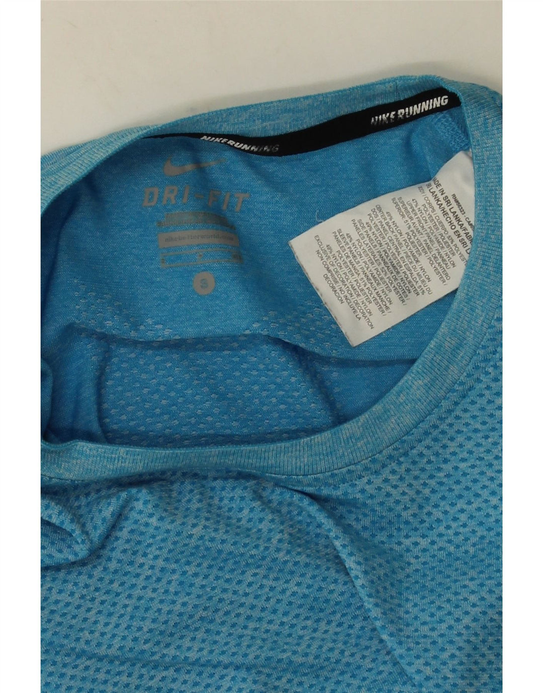 Camiseta masculina Nike Dri Fit Top pequeno poliéster manchado azul