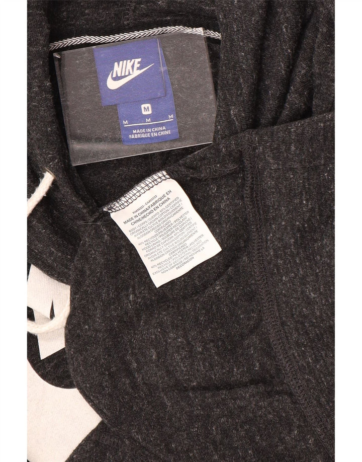 Jumper com capuz gráfico feminino NIKE UK 14 cinza médio manchado de algodão