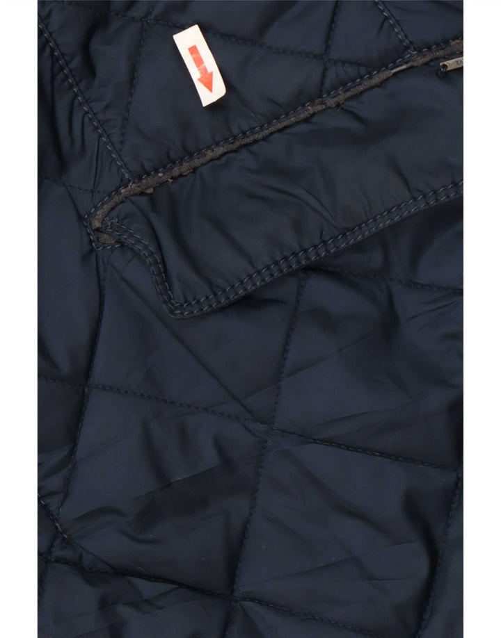 Jaqueta acolchoada masculina Zara UK 44 2XL poliéster azul marinho