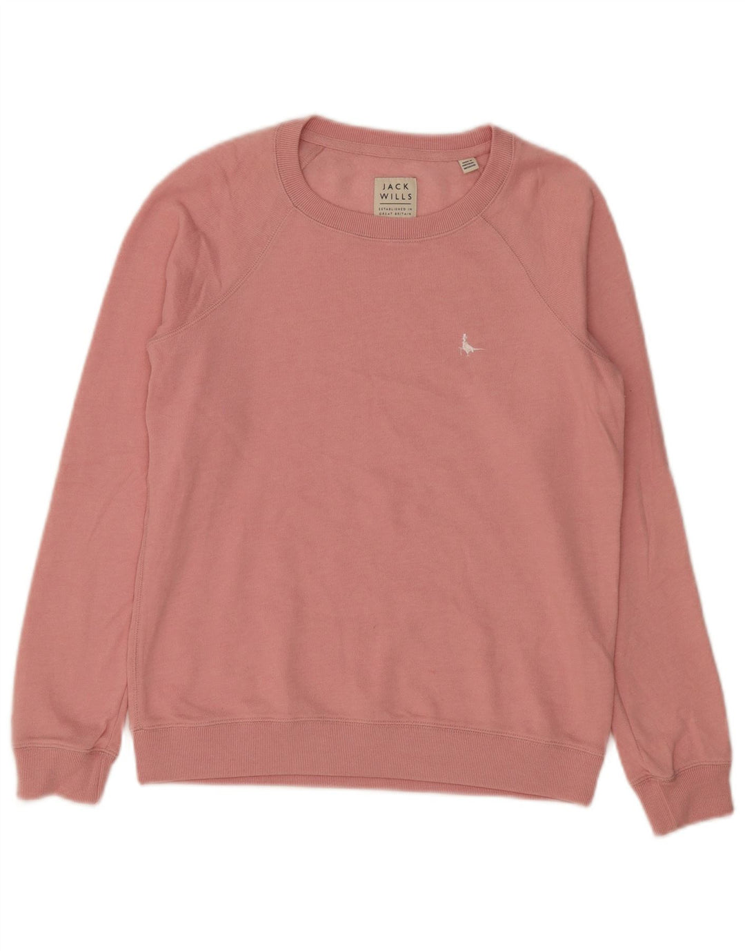 Jack Wills moletom feminino jumper Reino Unido 10 pequeno algodão rosa