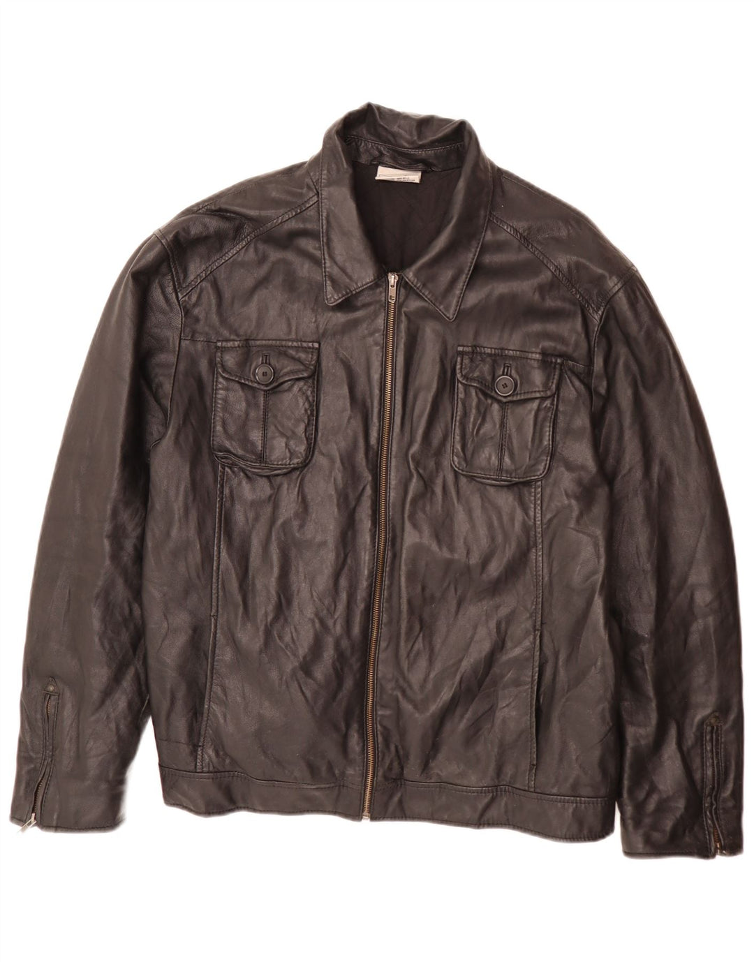 Jaqueta de couro masculina In Extenso UK 44 2XL preta