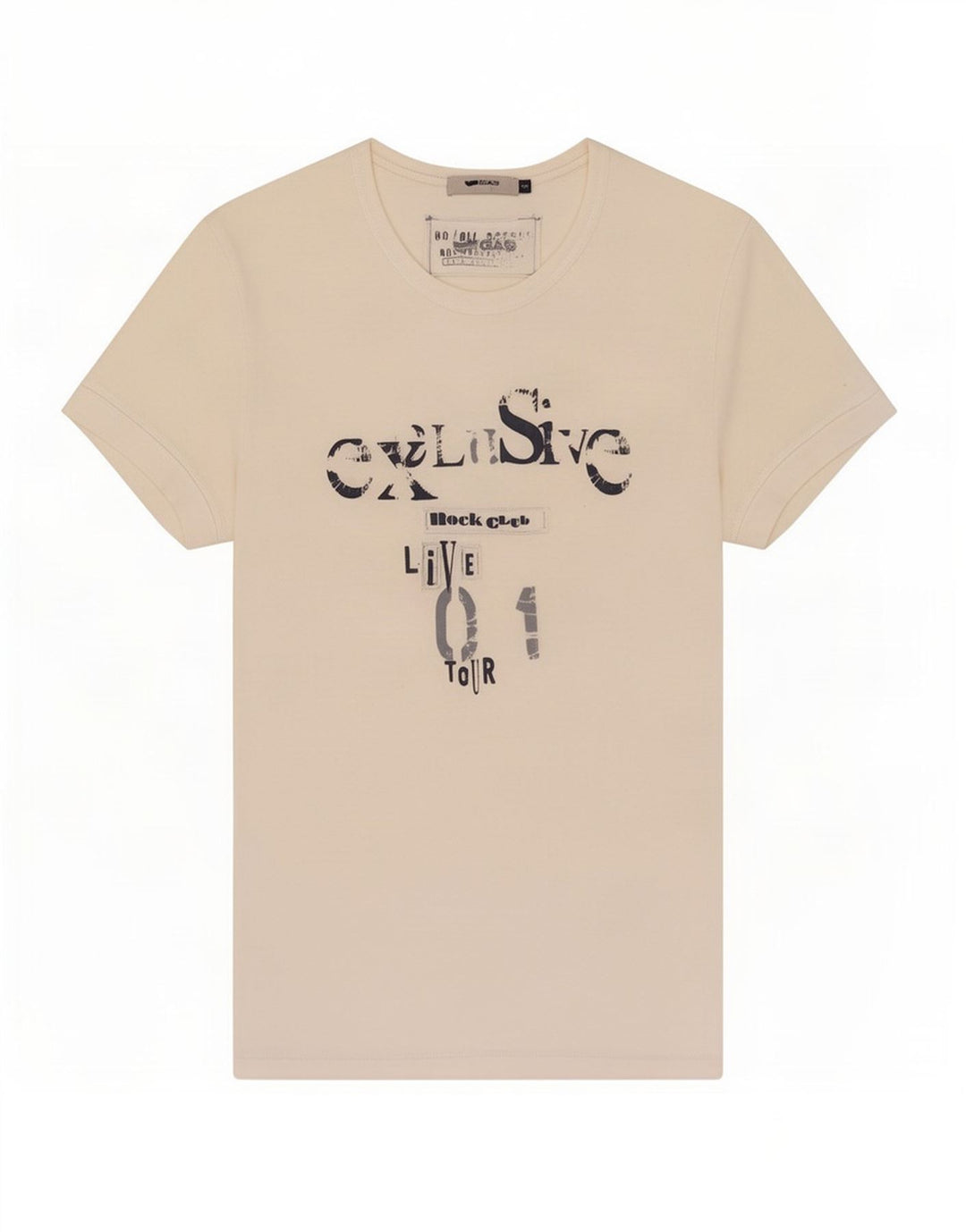 Camiseta masculina gráfica Gas Top pequeno branco
