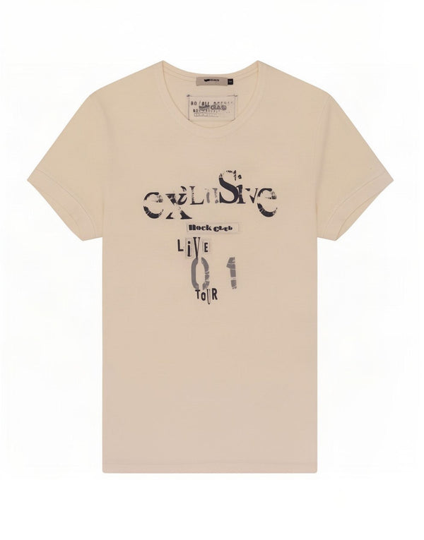 Camiseta masculina gráfica Gas Top pequeno branco