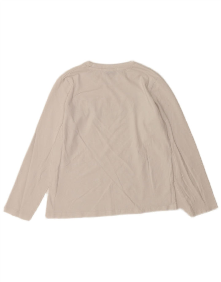 Gaelle Top gráfico feminino manga comprida UK 6 XS branco