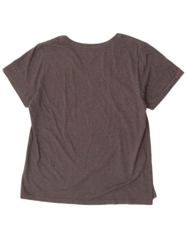 Camiseta feminina Converse Chuck Taylor Classic Fit gráfica top Reino Unido 20 2XL cinza