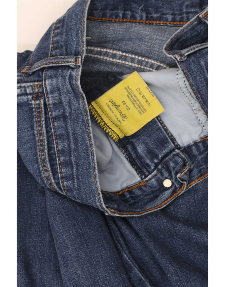 Calça jeans masculina Wrangler de perna larga W32 L32 azul algodão