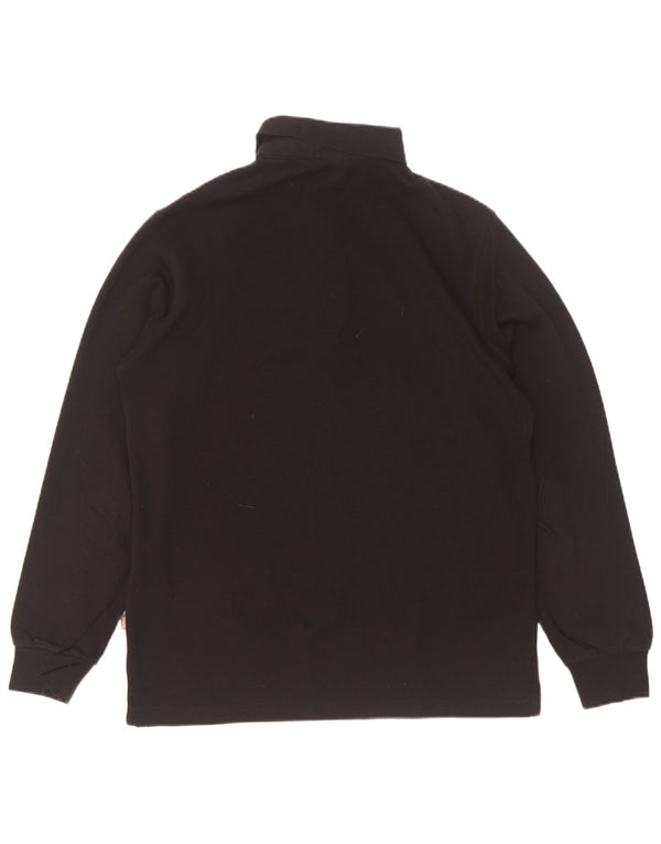 Camisa polo masculina Hugo Boss manga comprida regular fit algodão preto médio