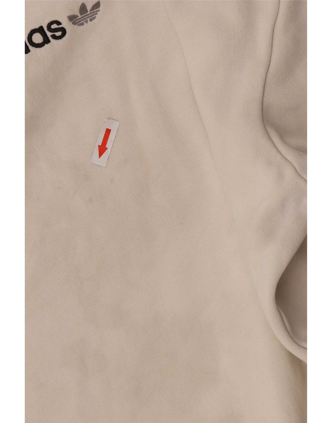 Adidas Womens Graphic Sweatshirt Jumper UK 14 Médio Off White Algodão