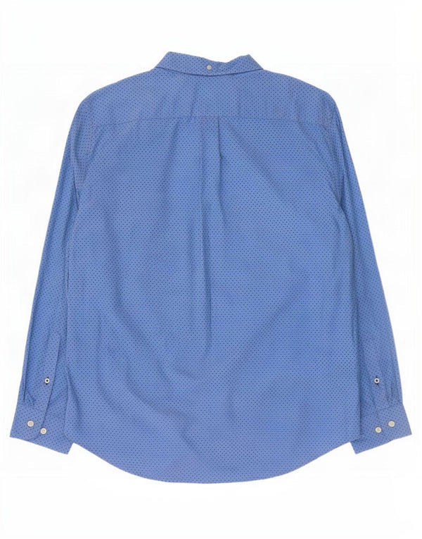 Camisa masculina Tommy Hilfiger Classic Fit grande algodão manchado azul