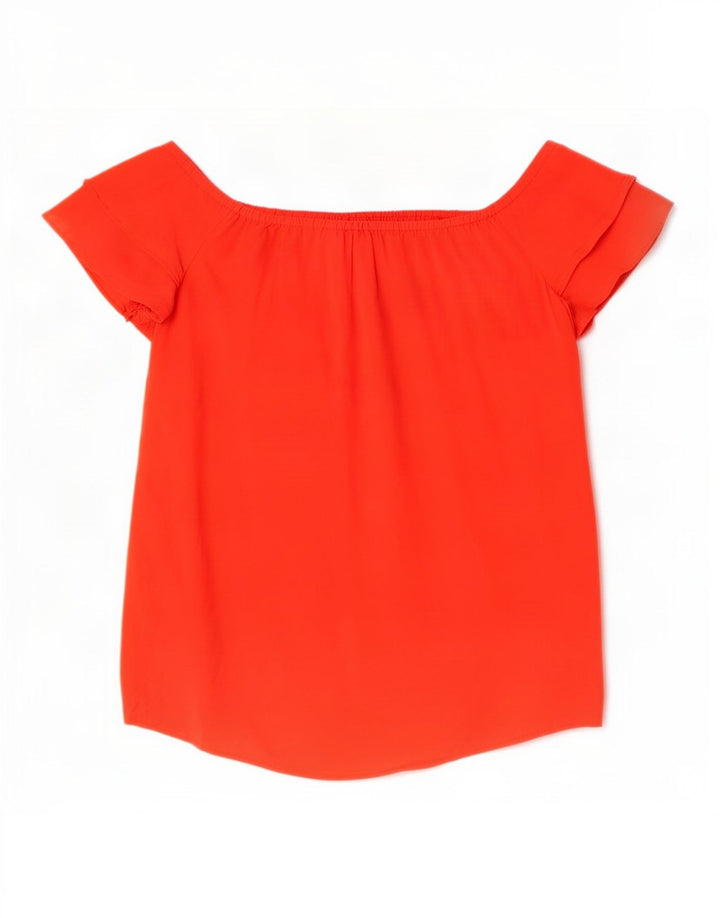 Top feminino Oasis sem ombros UK 12 viscose vermelha média