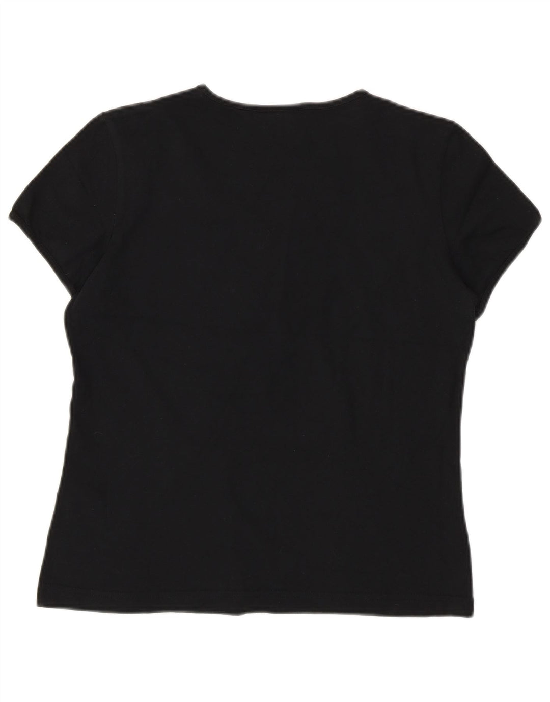 REEBOK Womens Crop T-Shirt Top UK 12 Medium Black Cotton