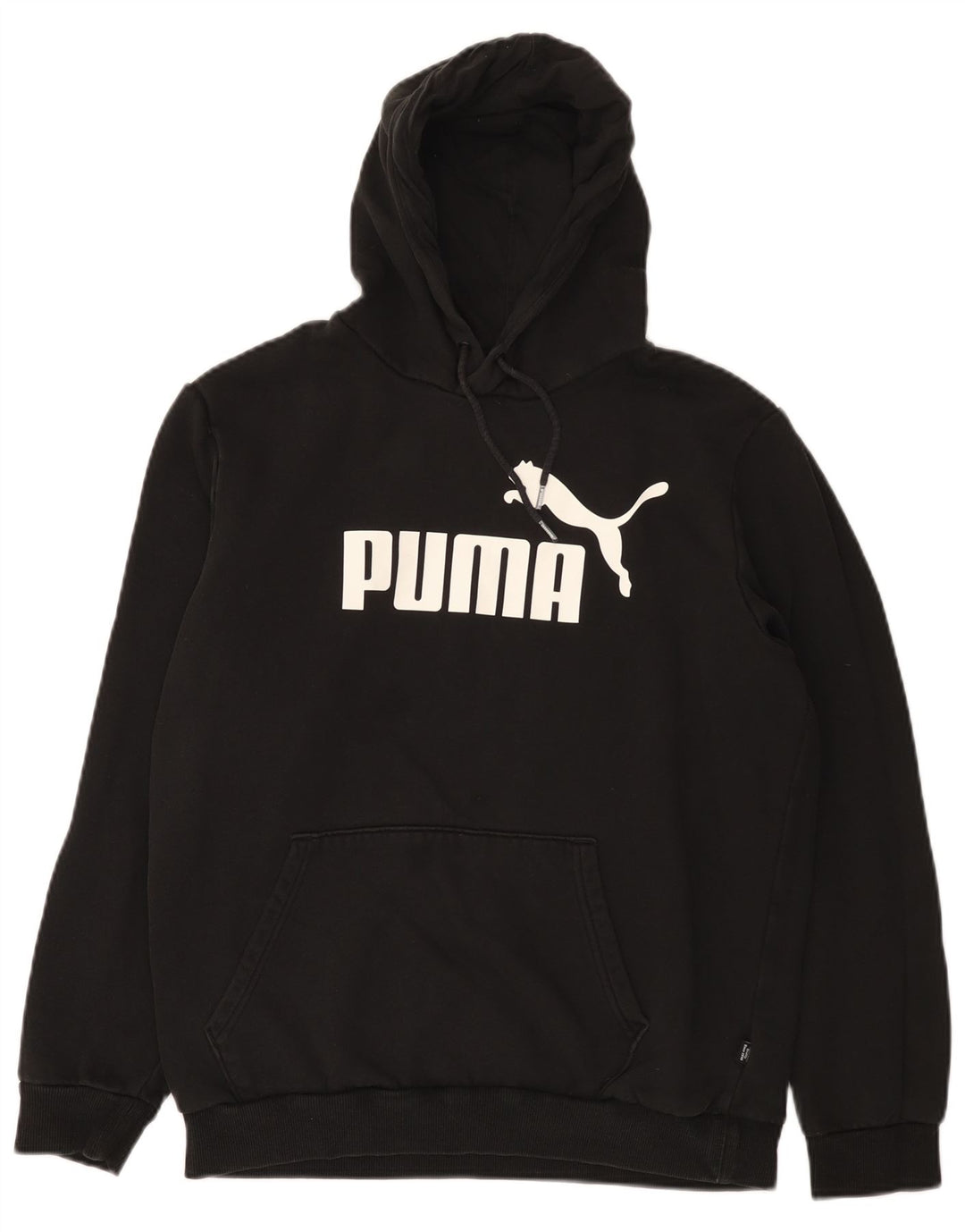 Puma masculino gráfico moletom com capuz médio algodão preto