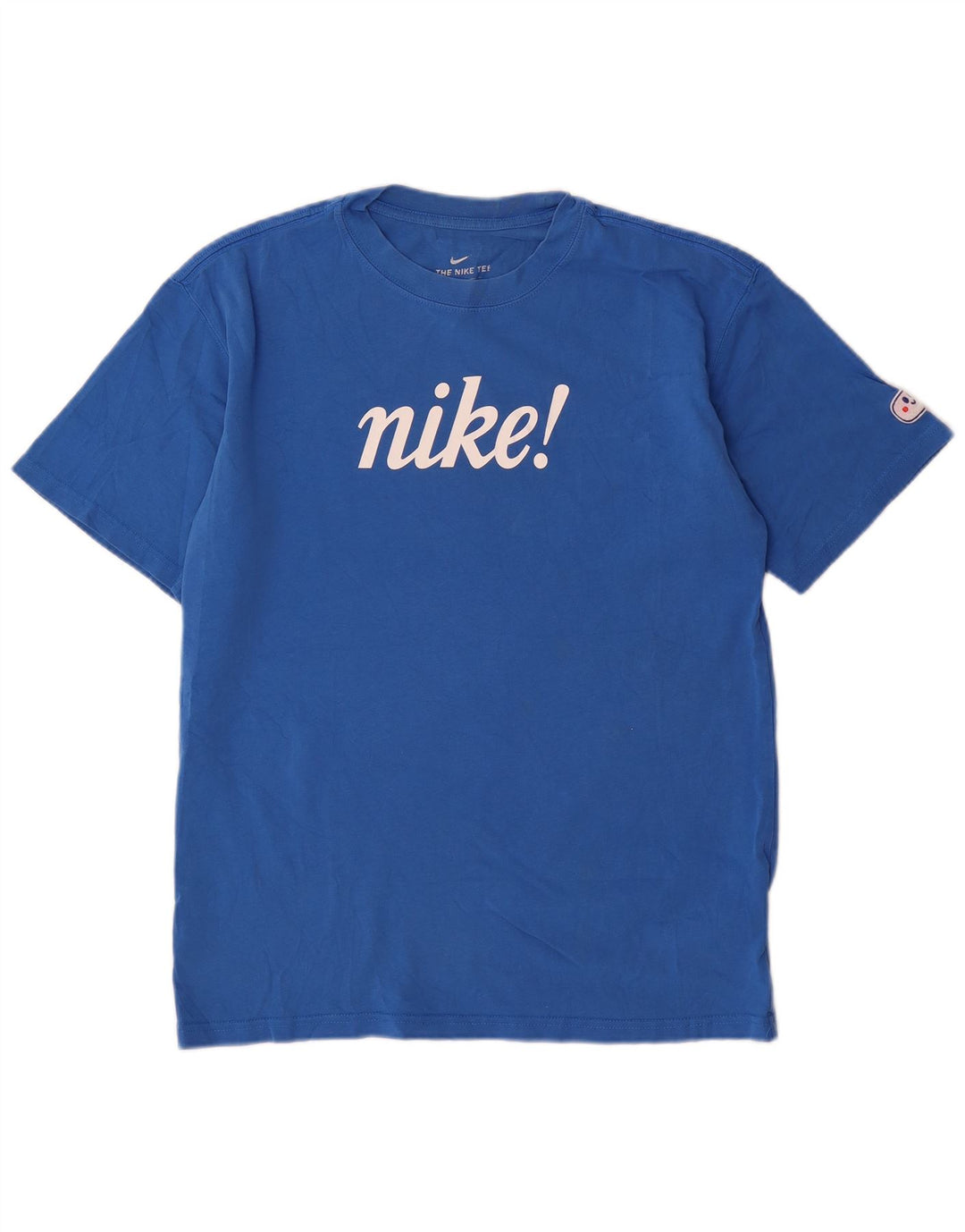 Camiseta Nike masculina gráfica Top pequeno algodão azul