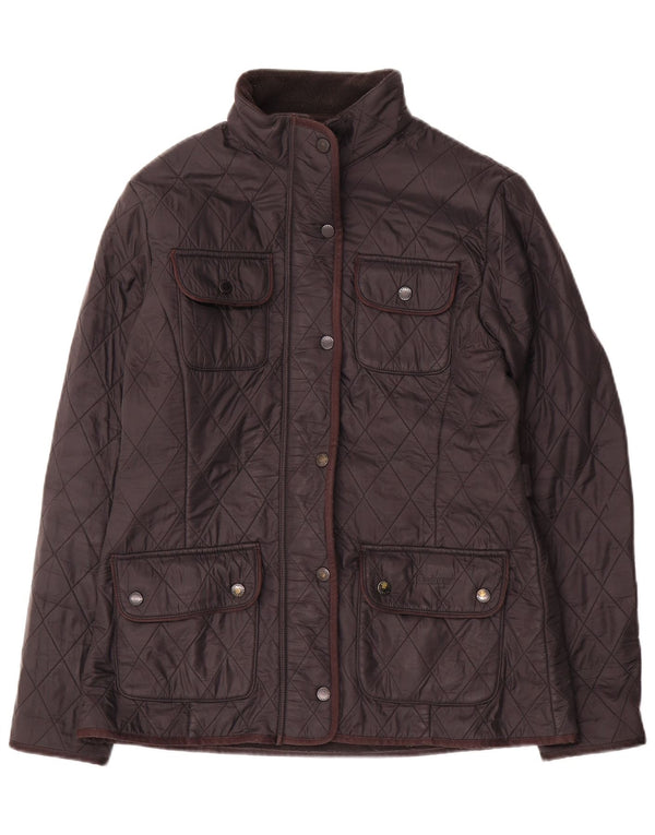Jaqueta utilitária acolchoada feminina Barbour UK 12 médio preto
