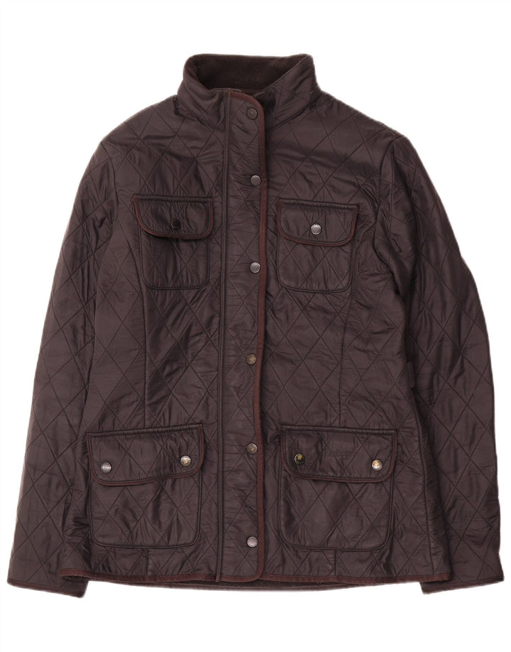 Jaqueta utilitária acolchoada feminina Barbour UK 12 médio preto