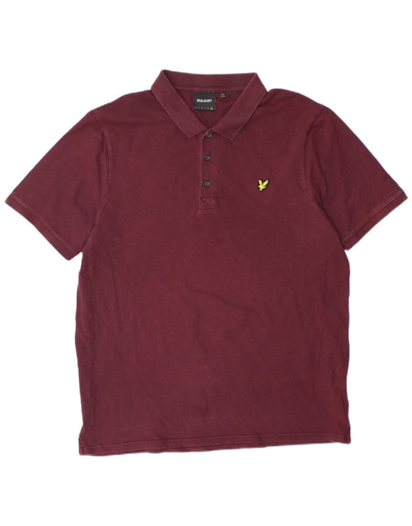 Camisa polo masculina LYLE & SCOTT 2XL algodão Borgonha