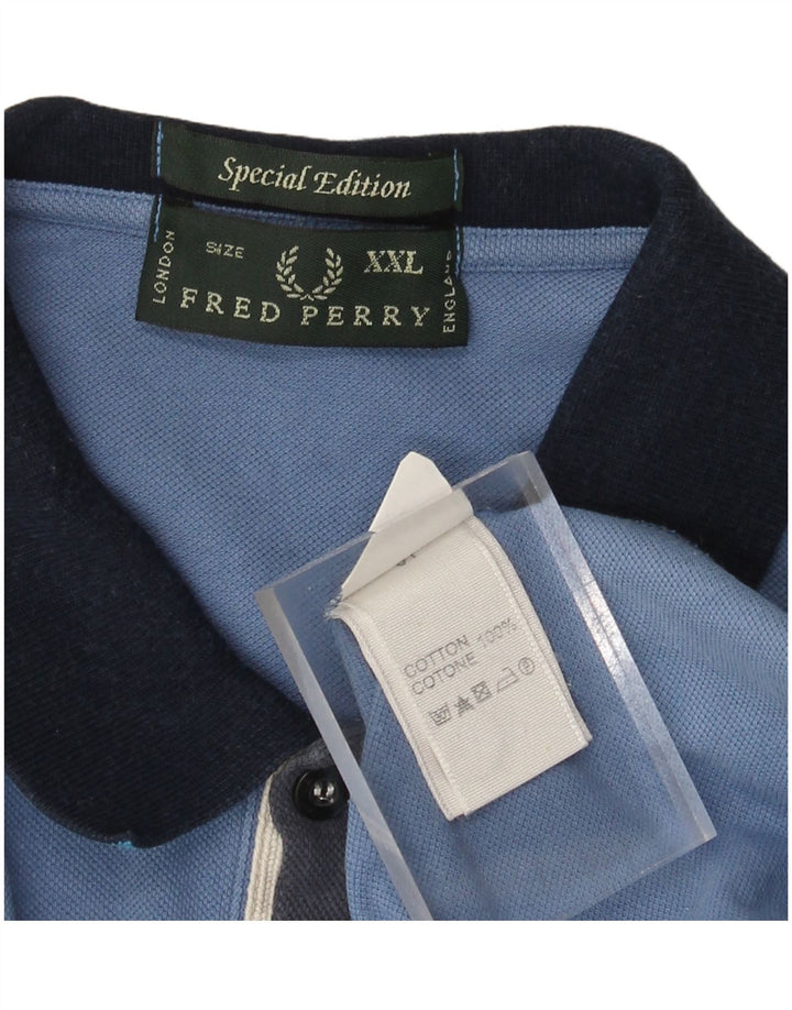 Camisa pólo masculina FRED PERRY 2XL algodão azul
