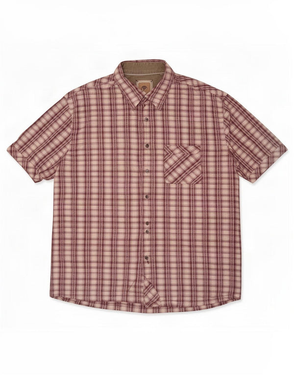 Camisa masculina de manga curta Fat Face XL bege algodão xadrez