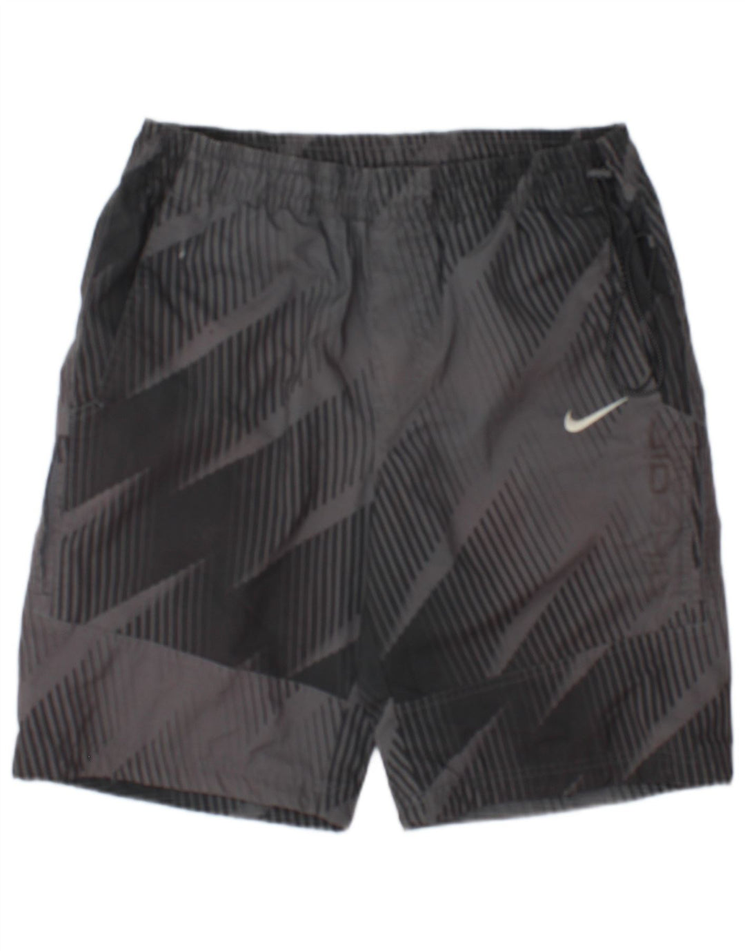 Shorts esportivos masculinos Nike UK 26/28 poliéster geométrico cinza pequeno
