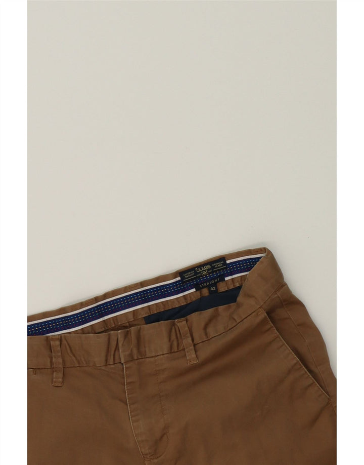 JULES Womens Straight Chino Trousers IT 42 Medium W34 L30 Brown Cotton Vintage Jules and Second-Hand Jules from Messina Hembry 