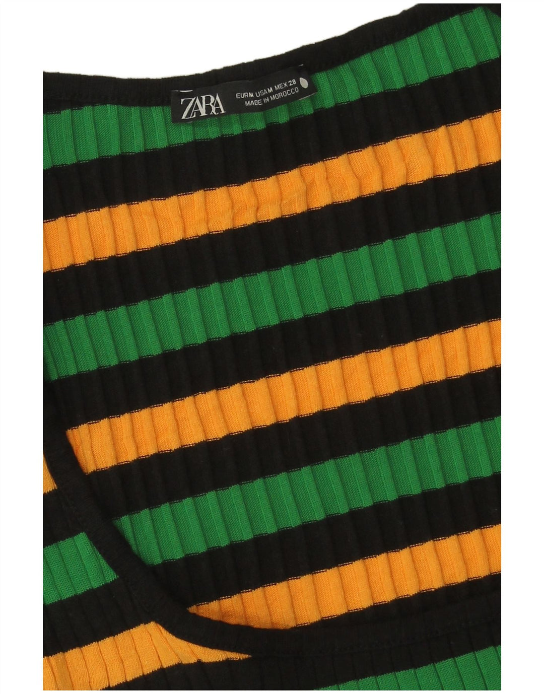 Zara Womens Crop Top UK 12 Médio Listrado Multicolorido