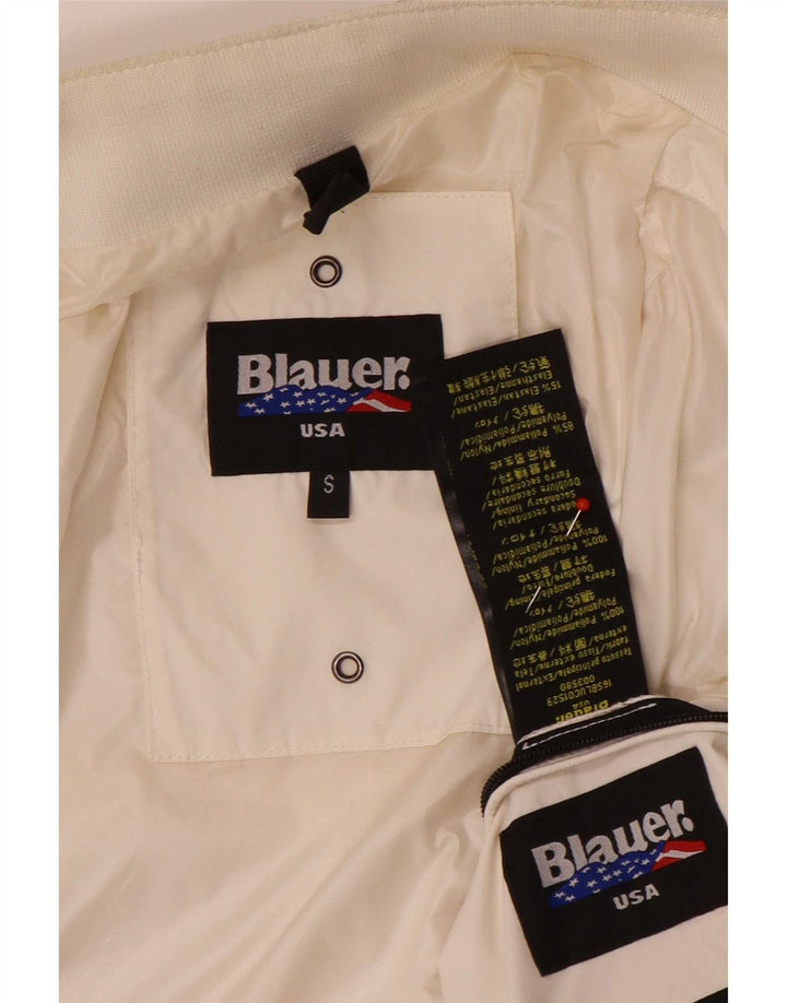 Jaqueta bomber feminina Blauer UK 10 pequena nylon branco