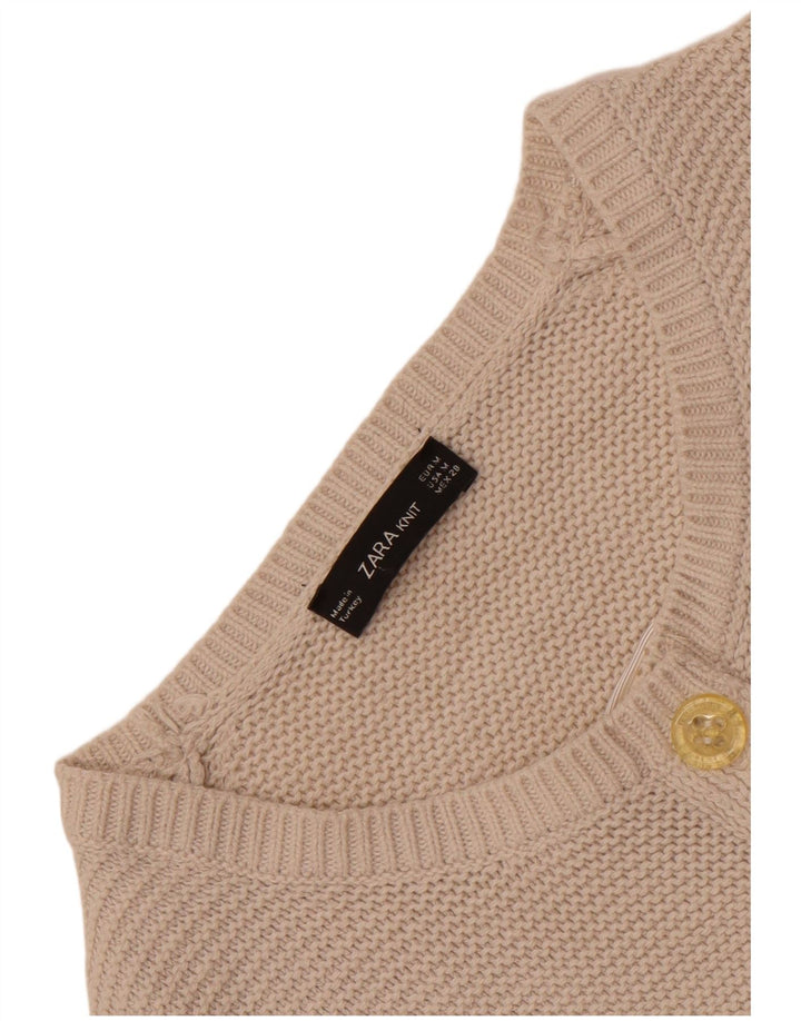 Suéter cardigã feminino Zara Reino Unido 12 médio branco
