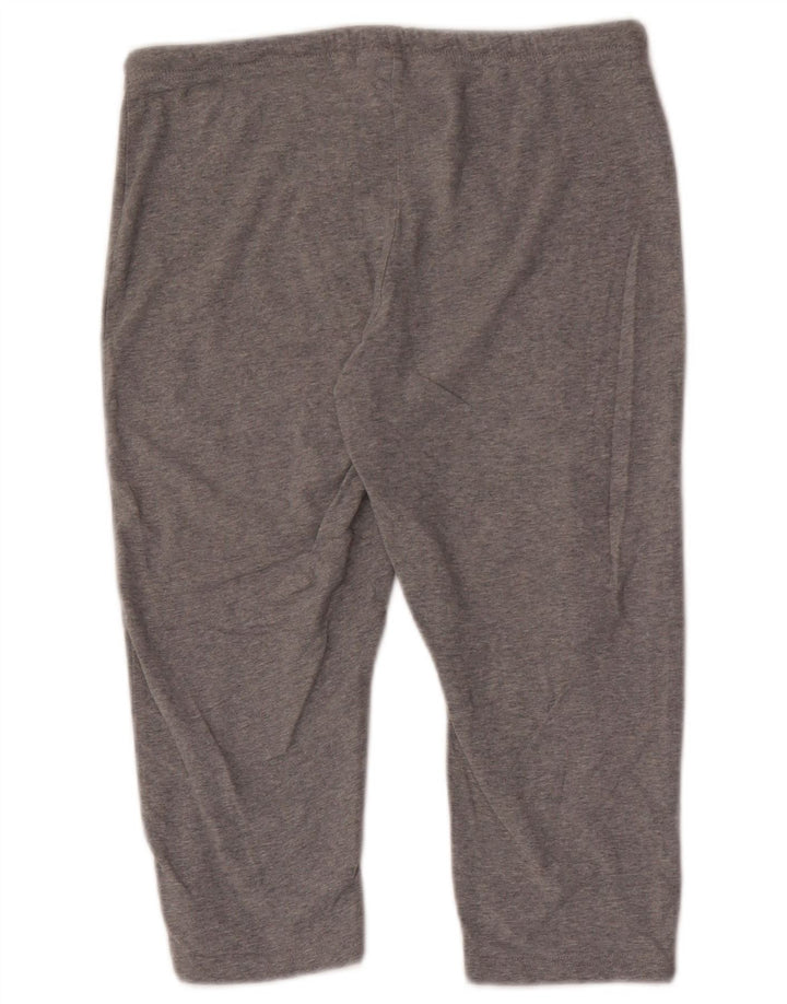 Calça de treino feminina ASICS Capri UK 12 algodão manchado cinza médio