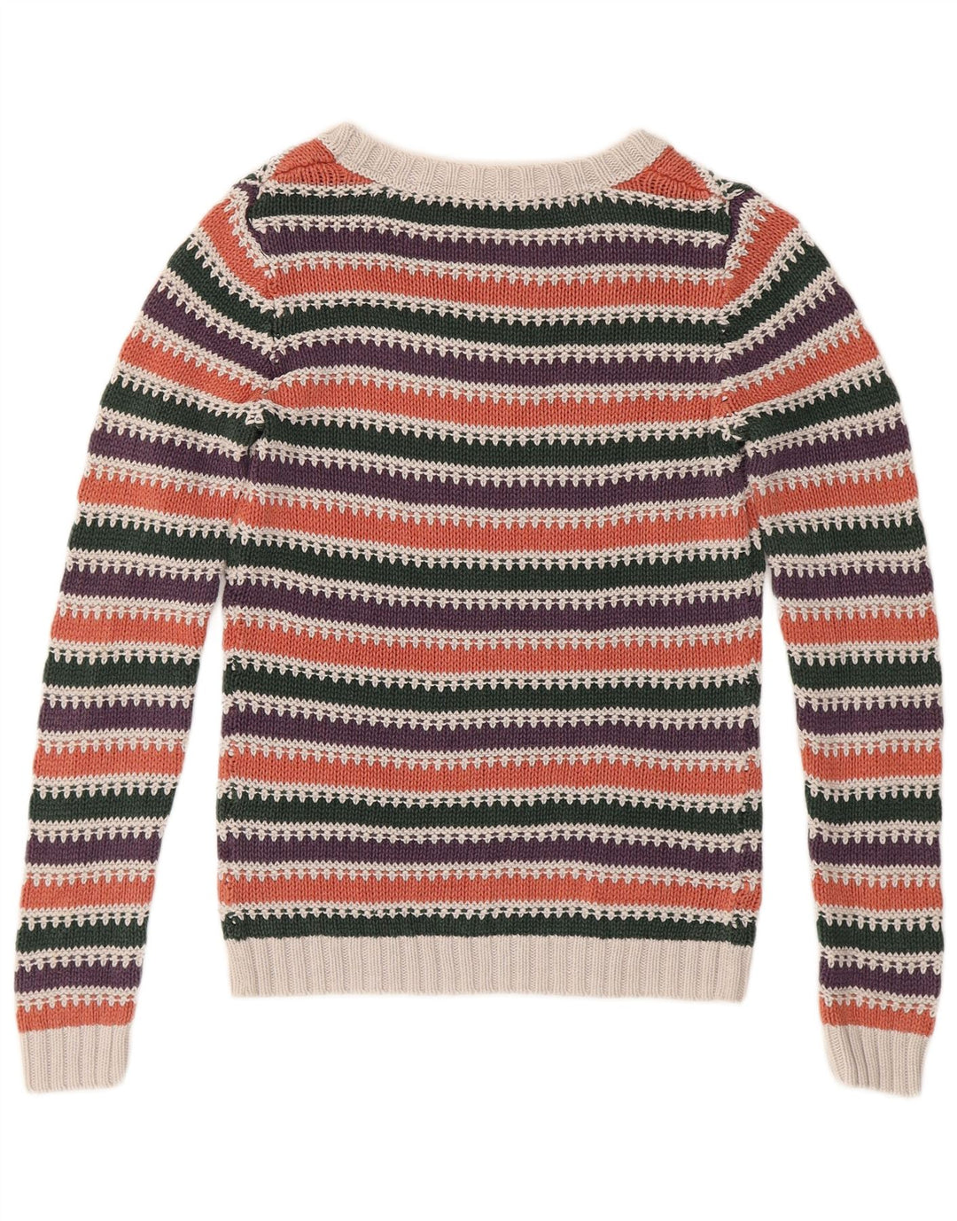 Suéter feminino FAT FACE com gola canoa UK 12 médio multicolorido