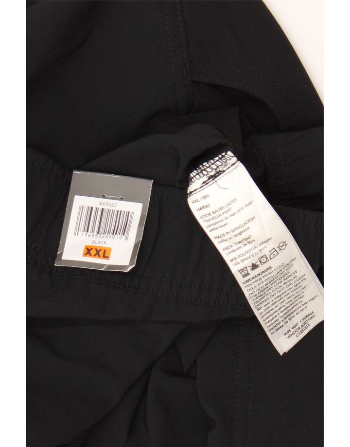 Calças cortadas femininas Eddie Bauer 2XL W42 L28 poliéster preto
