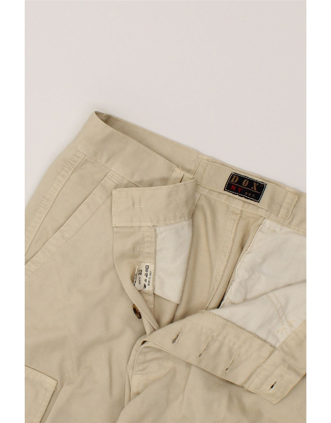 VINTAGE Mens Straight Cargo Trousers W33 L29 Off White Cotton Vintage Vintage and Second-Hand Vintage from Messina Hembry 
