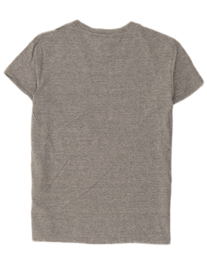 Camiseta feminina Levi's UK 12 algodão manchado cinza médio
