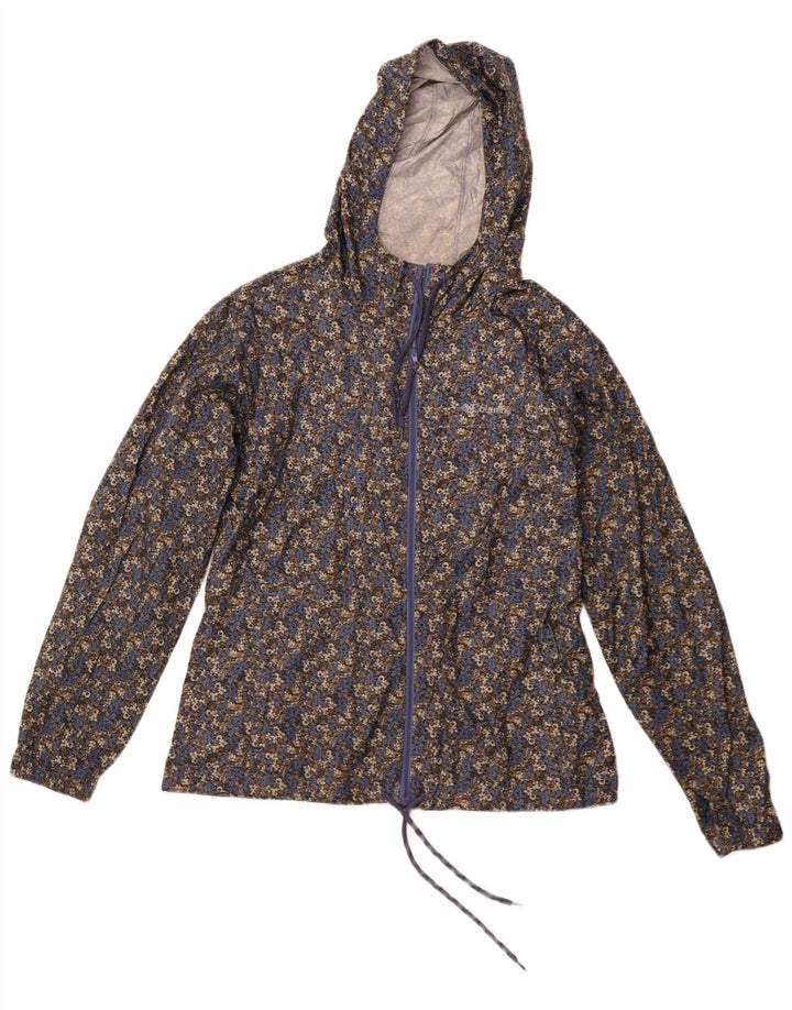 Jaqueta de chuva feminina com capuz COLUMBIA UK 14 médio floral multicolorido