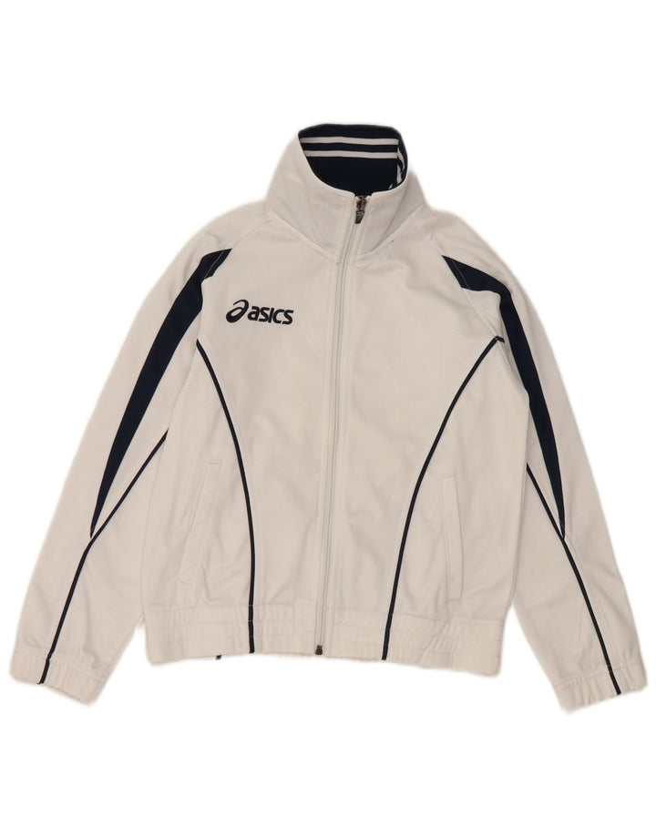 Jaqueta Asics Boys Graphic Tracksuit Top 7-8 Anos Branco Colorblock