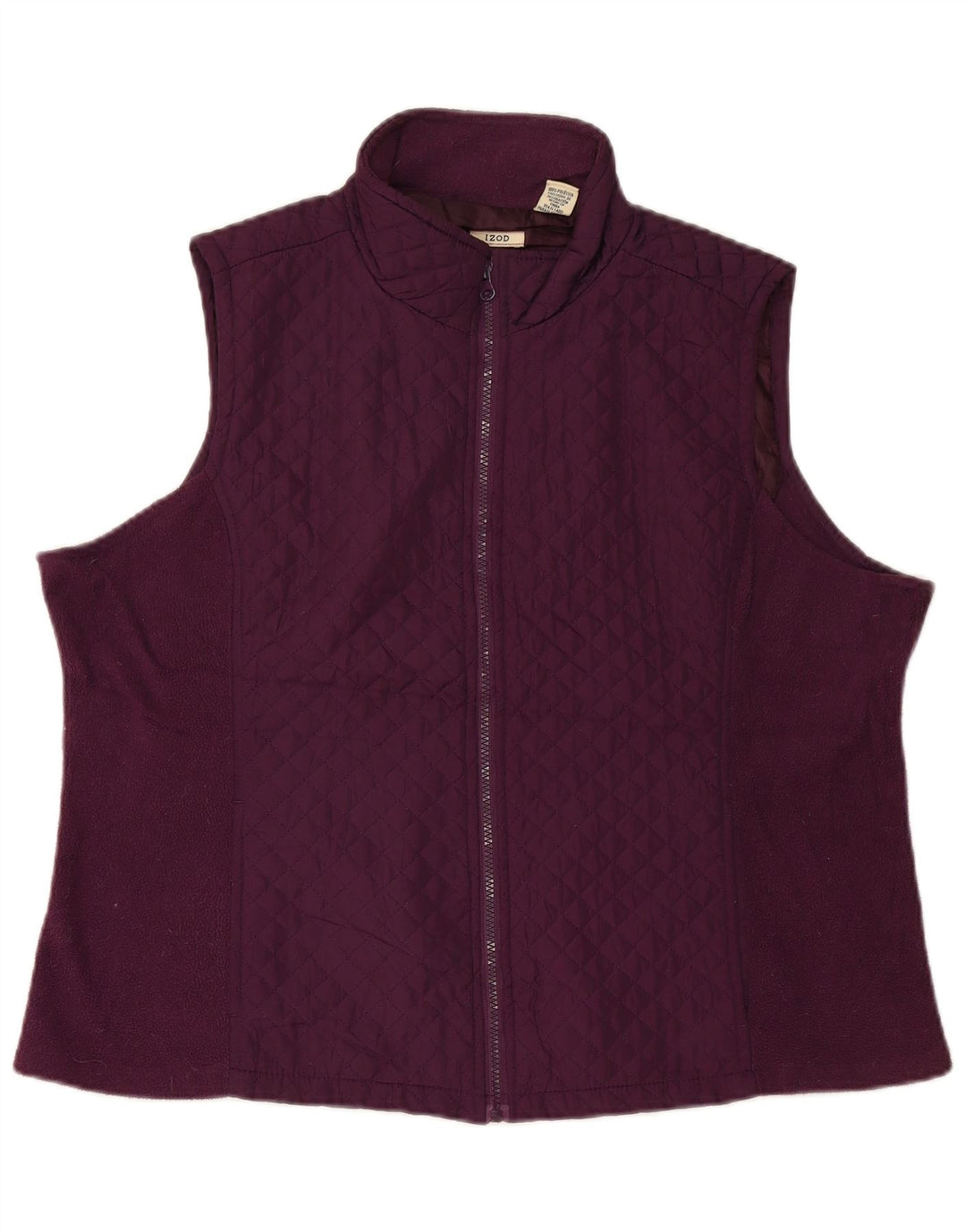Colete acolchoado feminino Izod UK 20 2XL poliéster marrom