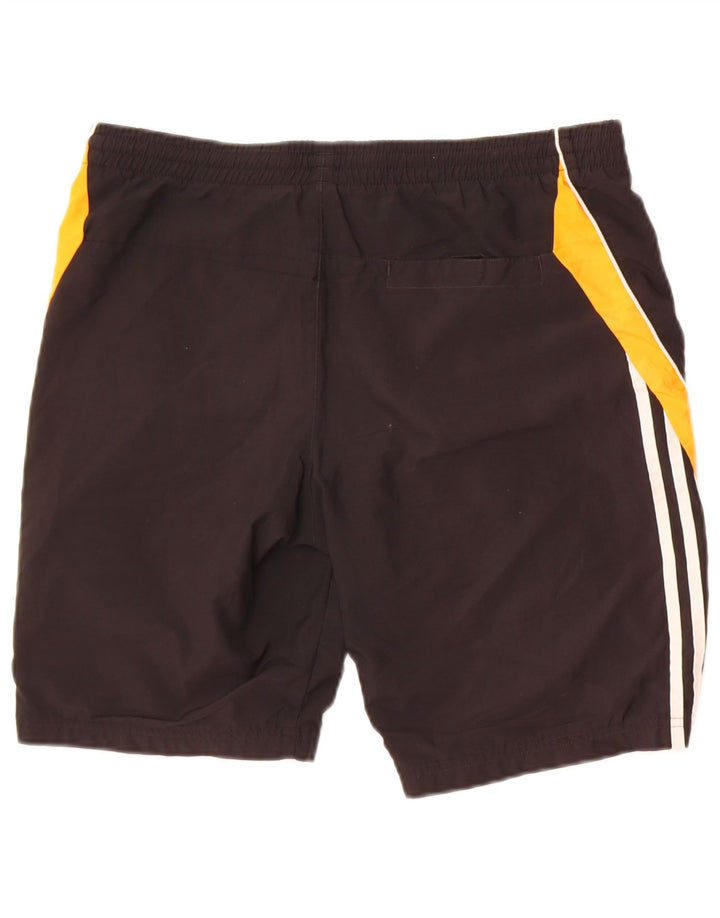 Shorts esportivos masculinos Adidas 12-13 anos preto colorblock poliéster
