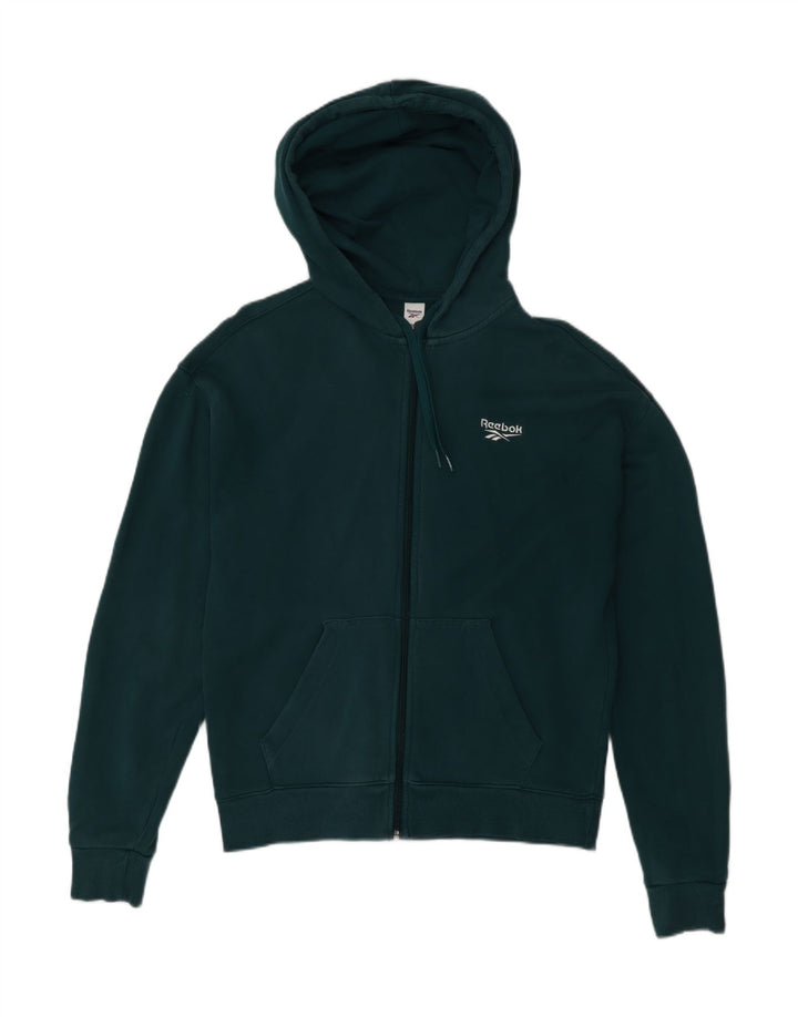 Suéter masculino com capuz e zíper REEBOK pequeno algodão verde