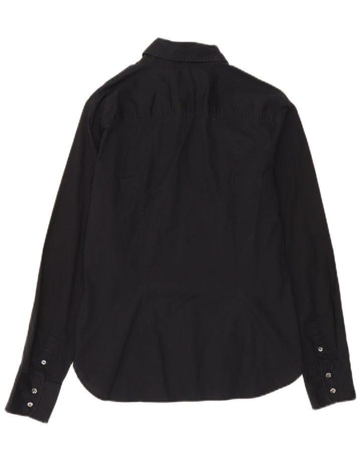 Tommy Hilfiger Camisa Stretch Feminina EUA 8 Médio Algodão Preto