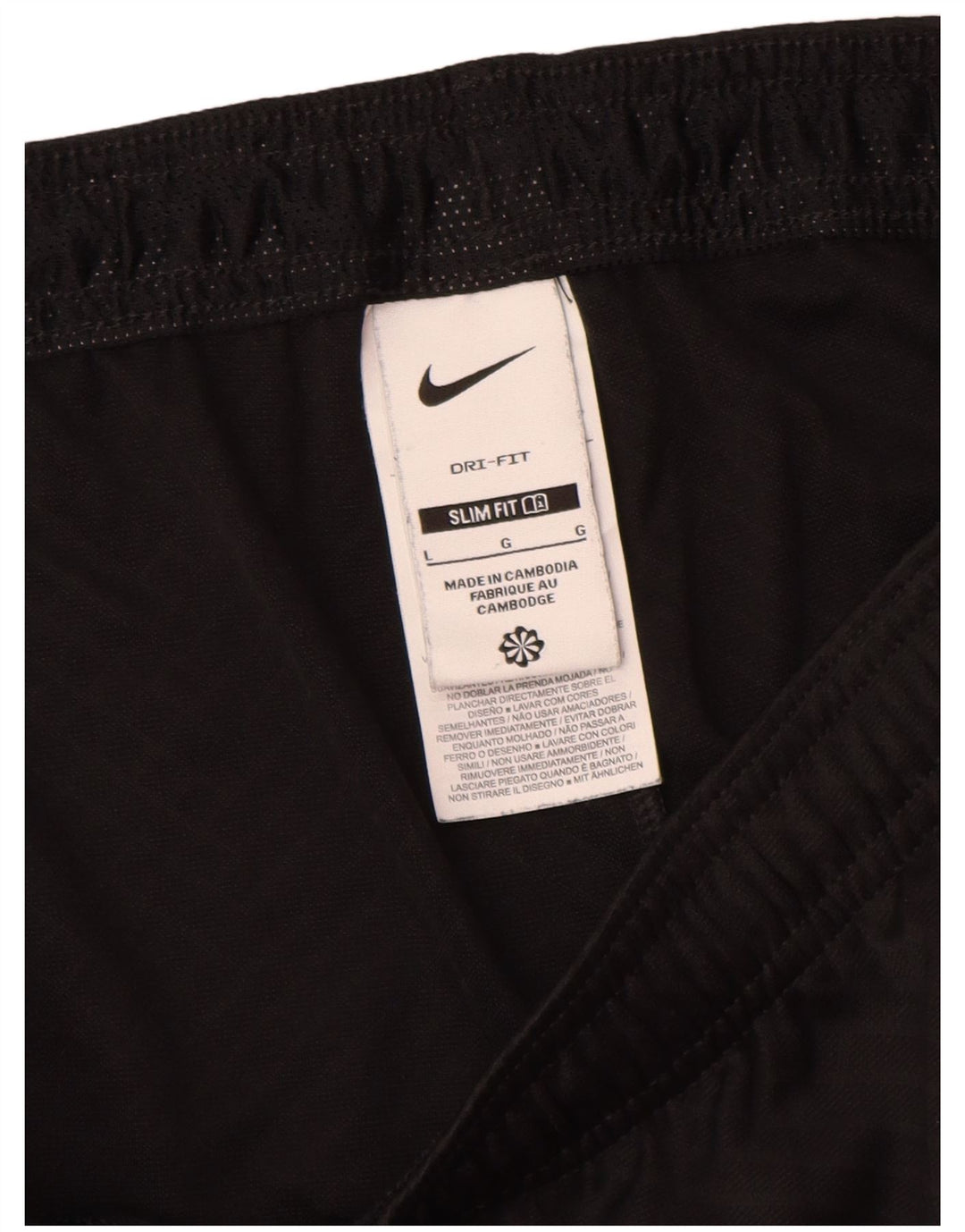 Shorts esportivos masculinos Nike Climalite Slim Fit grande poliéster colorido preto