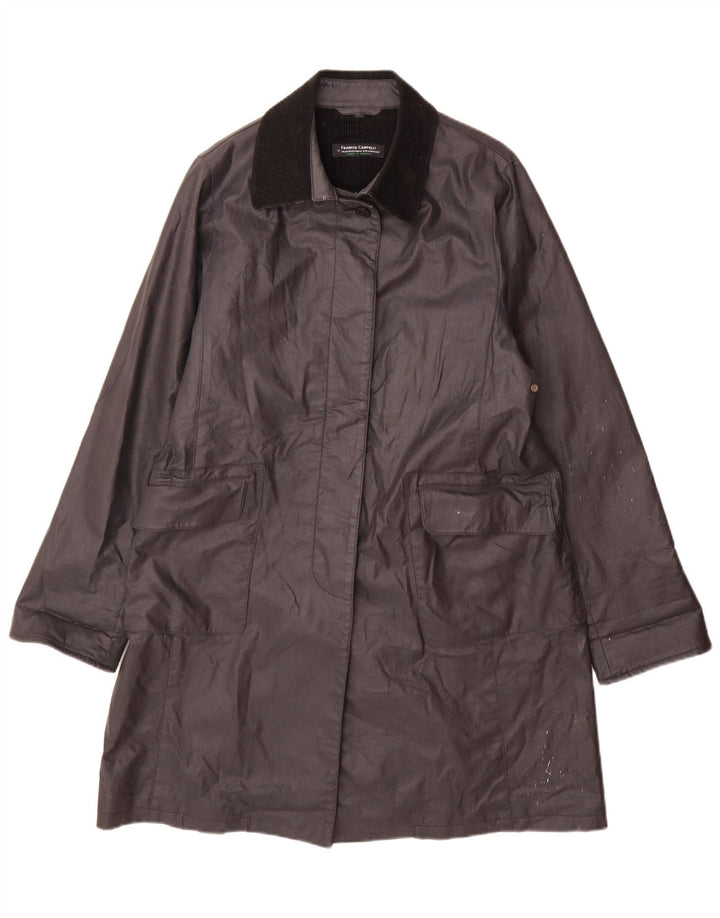 Capa de chuva feminina Mackintosh UK 14 algodão preto médio