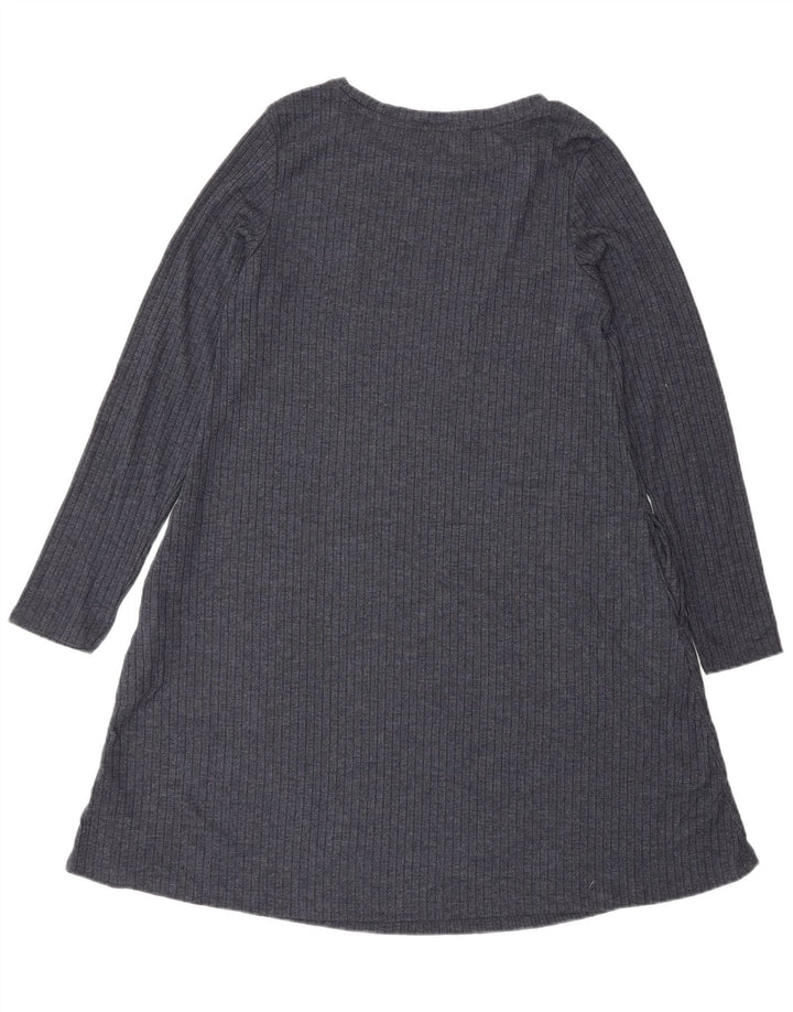 Vestido jumper feminino Marks & Spencer Reino Unido 10 pequeno poliéster cinza
