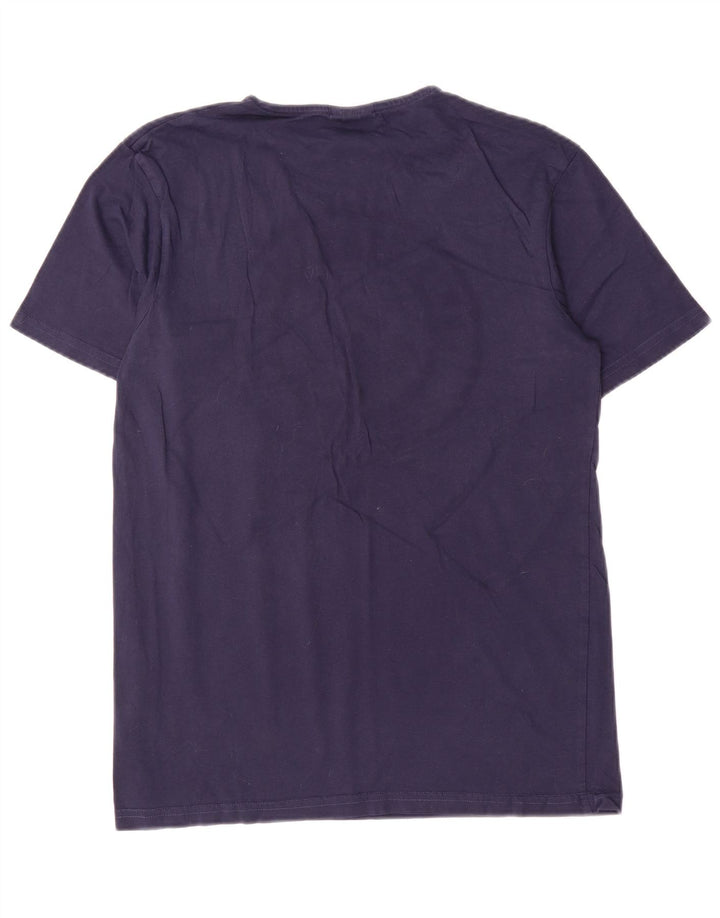 Ellesse Camiseta masculina regular gráfica top pequeno algodão azul marinho