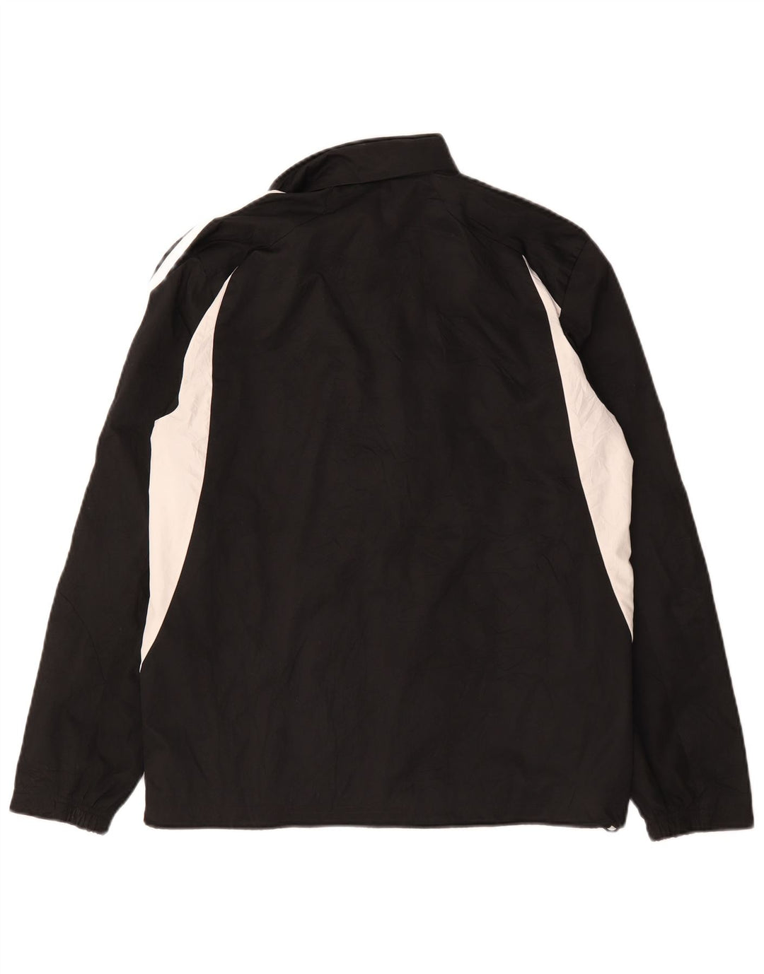 Jaqueta de chuva masculina Adidas UK 36 pequena preta colorblock poliéster
