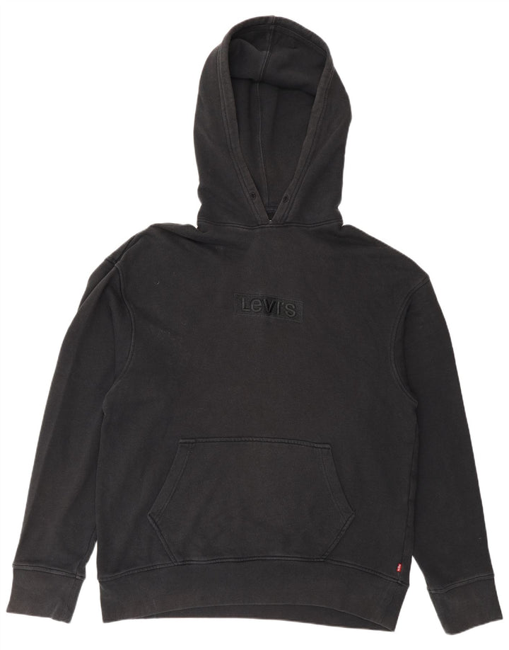 Moletom com capuz gráfico masculino Levi's médio preto algodão