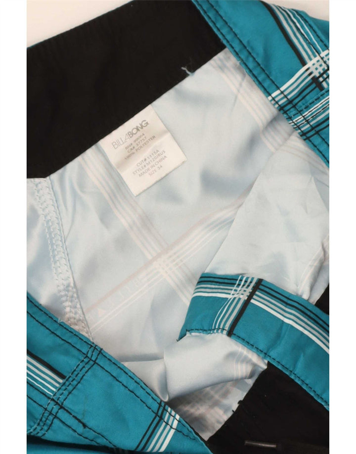 Shorts de natação masculino Billabong grande poliéster xadrez azul