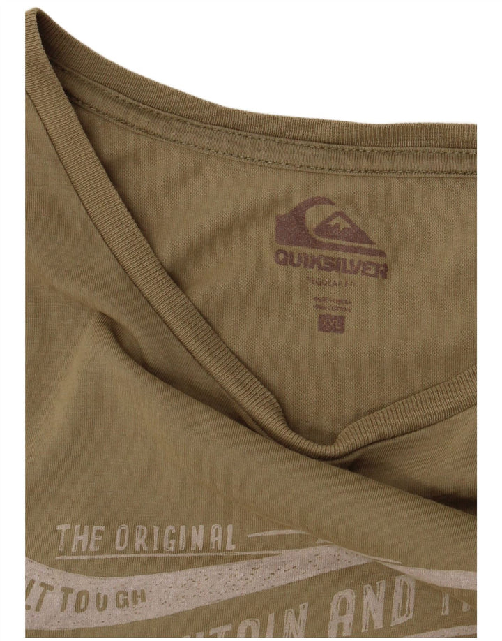 Camiseta masculina gráfica QUIKSILVER Top 2XL algodão cáqui