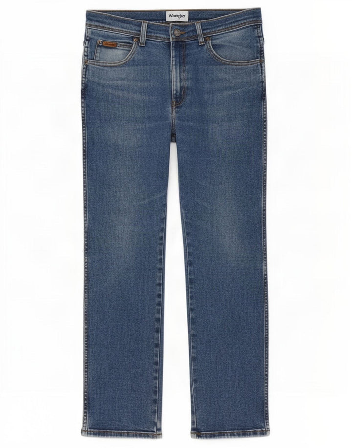 Wrangler Masculino Texas Straight Jeans W33 L30 Azul Algodão