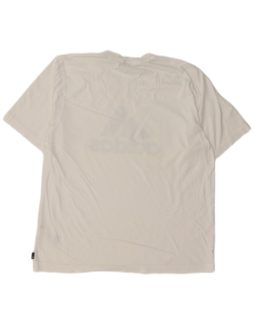 ADIDAS Mens Graphic T-Shirt Top Grande Algodão Branco