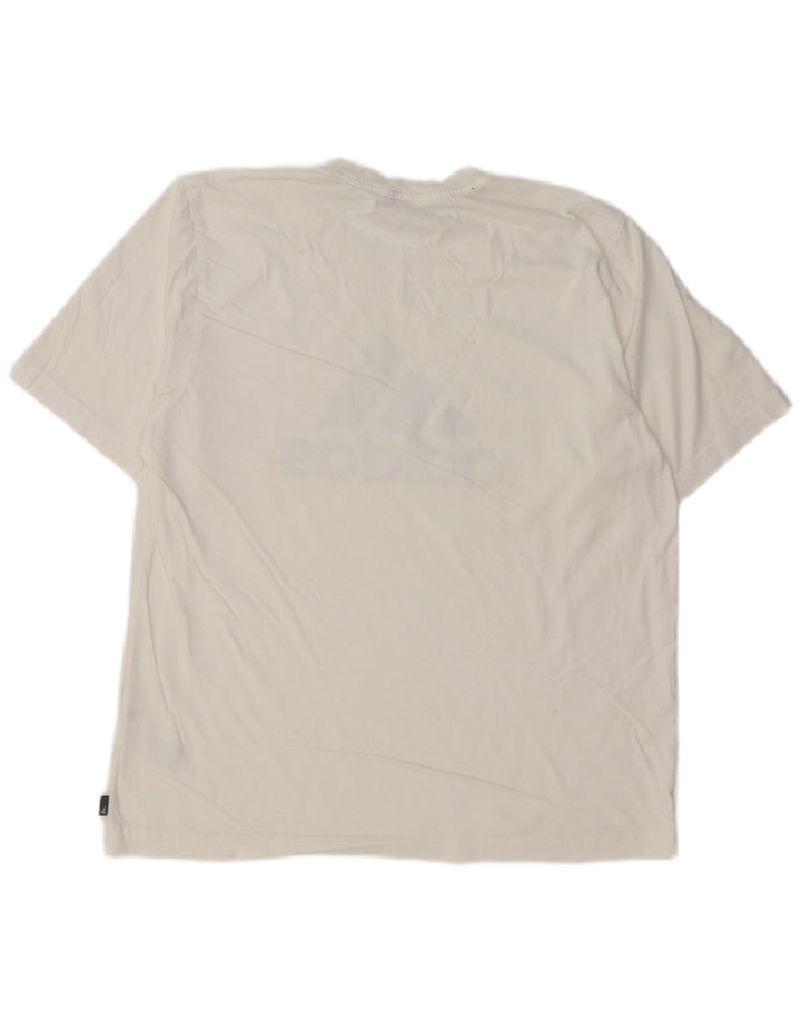 ADIDAS Mens Graphic T-Shirt Top Grande Algodão Branco