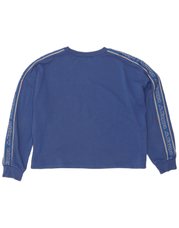 Kappa feminino Tezenis Crop Graphic moletom jumper UK 14 médio azul